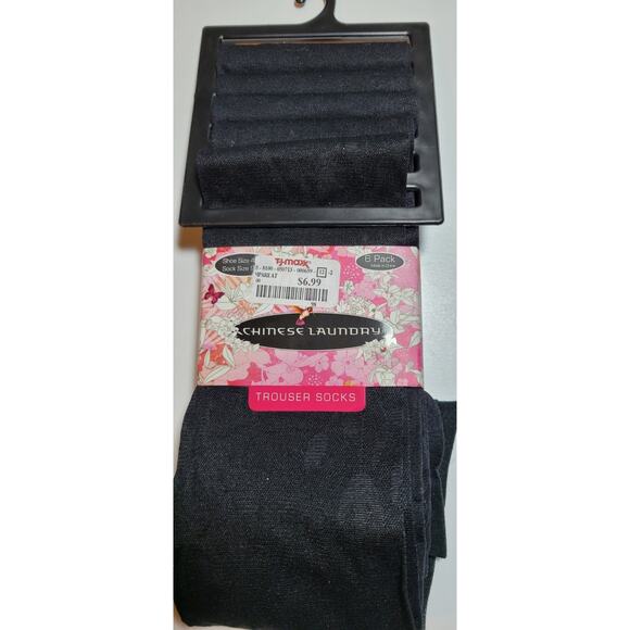 Chinese Laundry Luxury Knee Highs 5 Pair Black Trouser Socks Sz 9-11 NEW - Picture 2 of 4